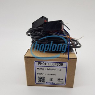 BYS500-TDT1,2 Cảm biến quang điện phát hiện đứng Autonics 500mm thu phát NPN hở