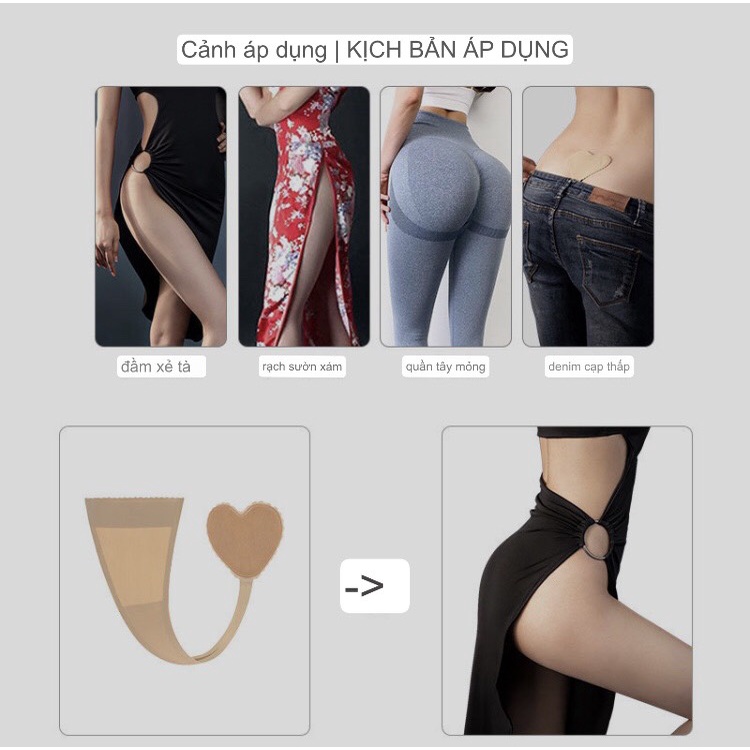Quần lót dán lọt khe ( C- string) chống lộ viền cho váy xẻ cao sexy dùng được nhiều lần QL037