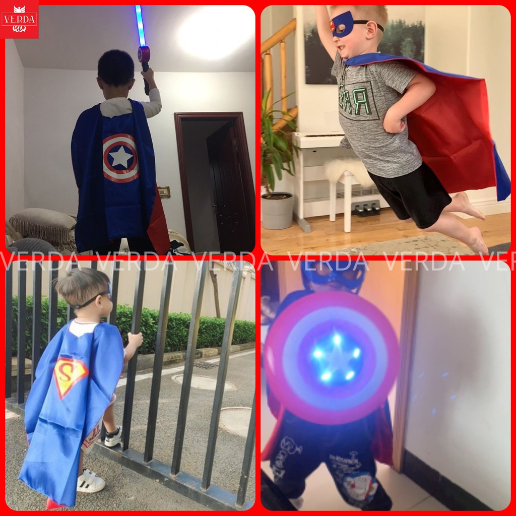 Kiếm siêu nhân cây gậy đèn đồ chơi ánh sáng âm thanh bé cosplay superman captain iron man spider man batman nhện trẻ em