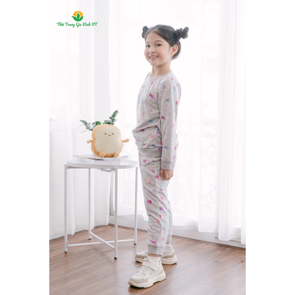 Bộ cotton mặc nhà quần áo dài bé gái B70.2016 - Thời trang gia đình VT