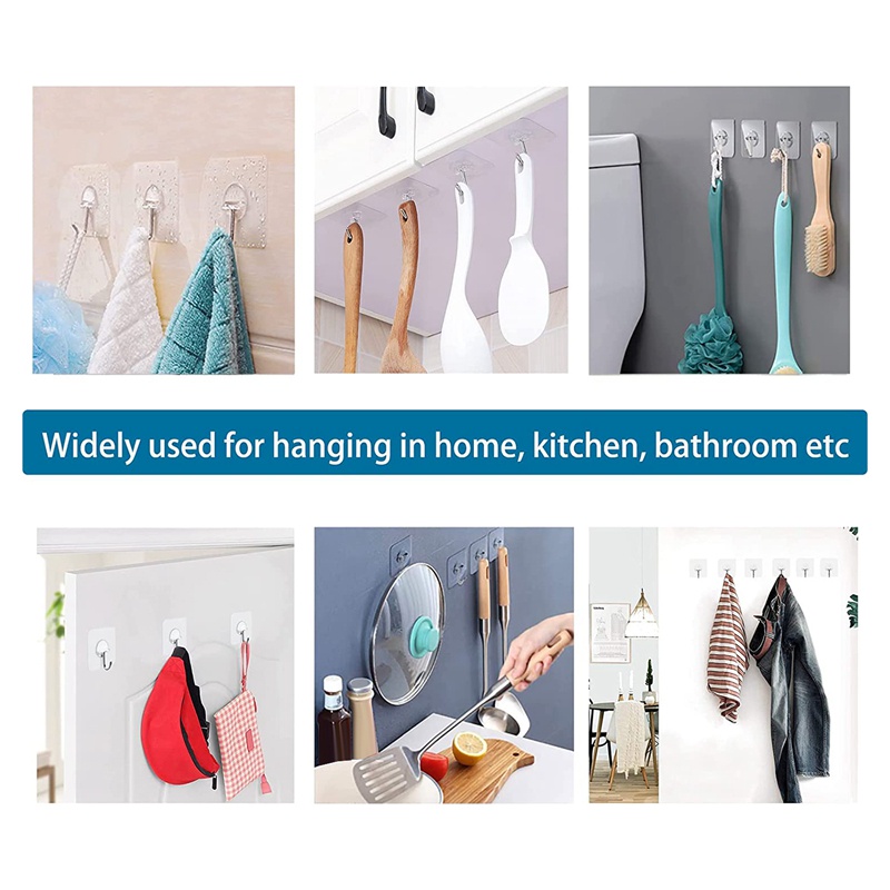 Set 80 Móc Dán Tường Treo Đồ Nặng 24 Lbs