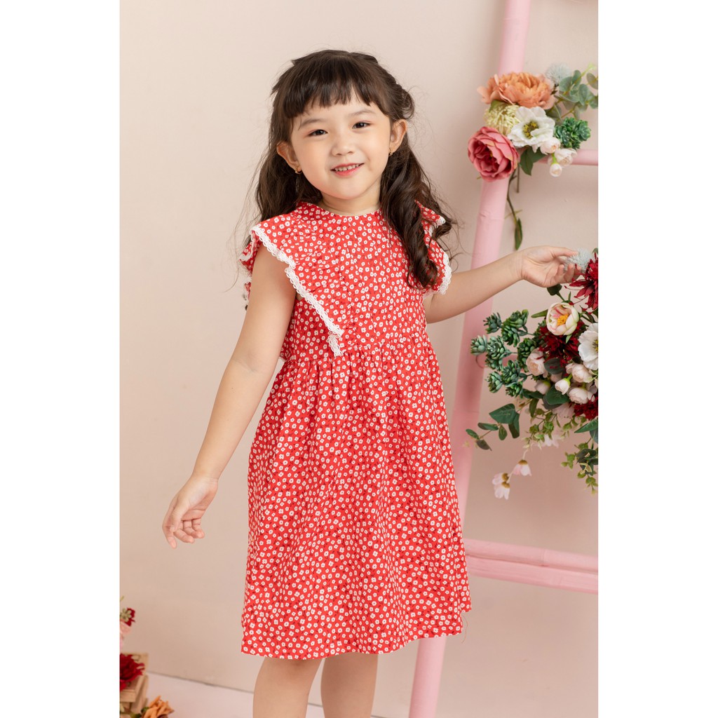 [LITTLE PINK] KAMI DRESS - Váy thô hoa nhí bé gái