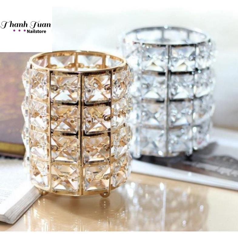 Cốc pha lê đựng cọ, đựng bút nail  - Phụ kiện đồ nail