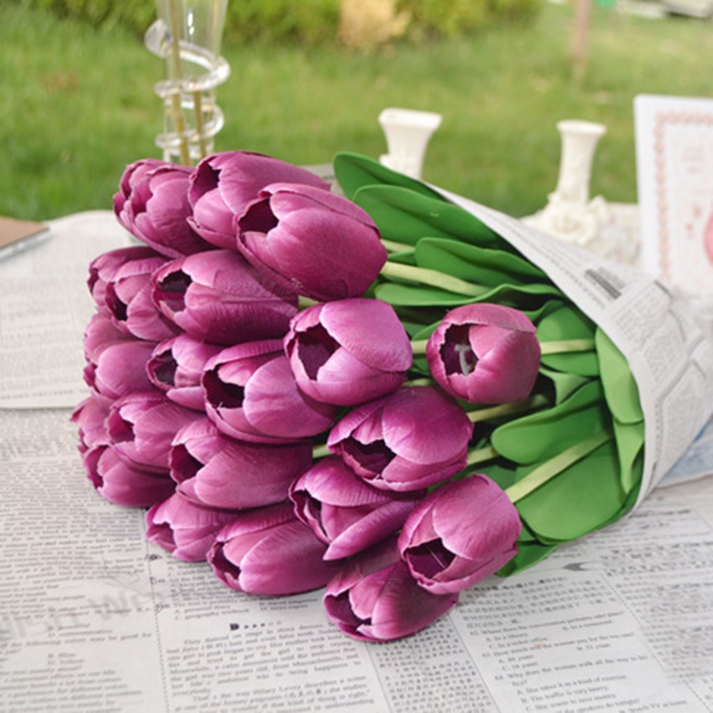 Bộ 2 hoa tulip giả trang trí