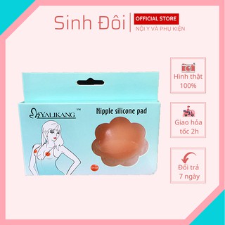 Miếng dán ngực silicon loại tròn che nhũ hoa hộp xanh siêu mỏng dính mềm nhẹ tái sử dụng nhiều lần