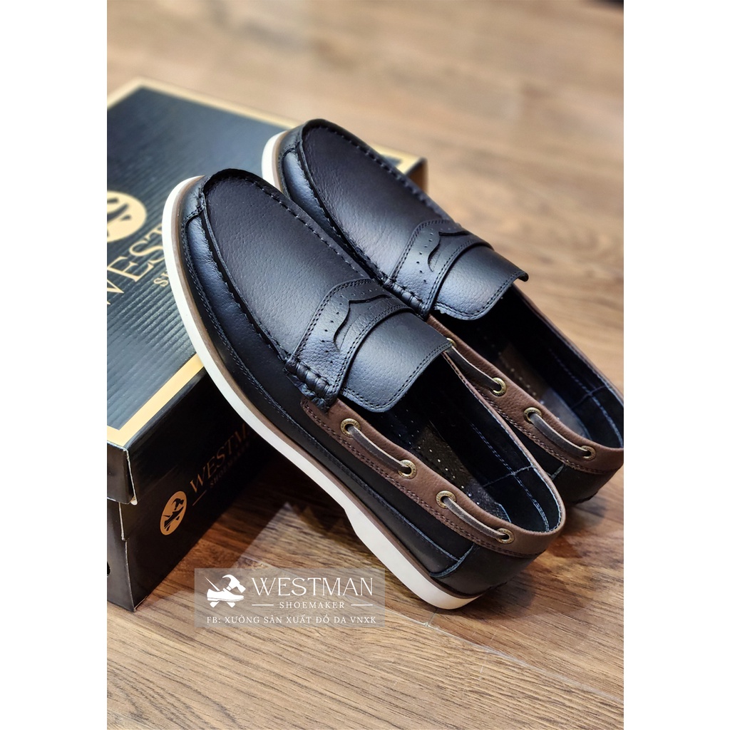 Giày lười nam Da bò thật Boatshoes Westman