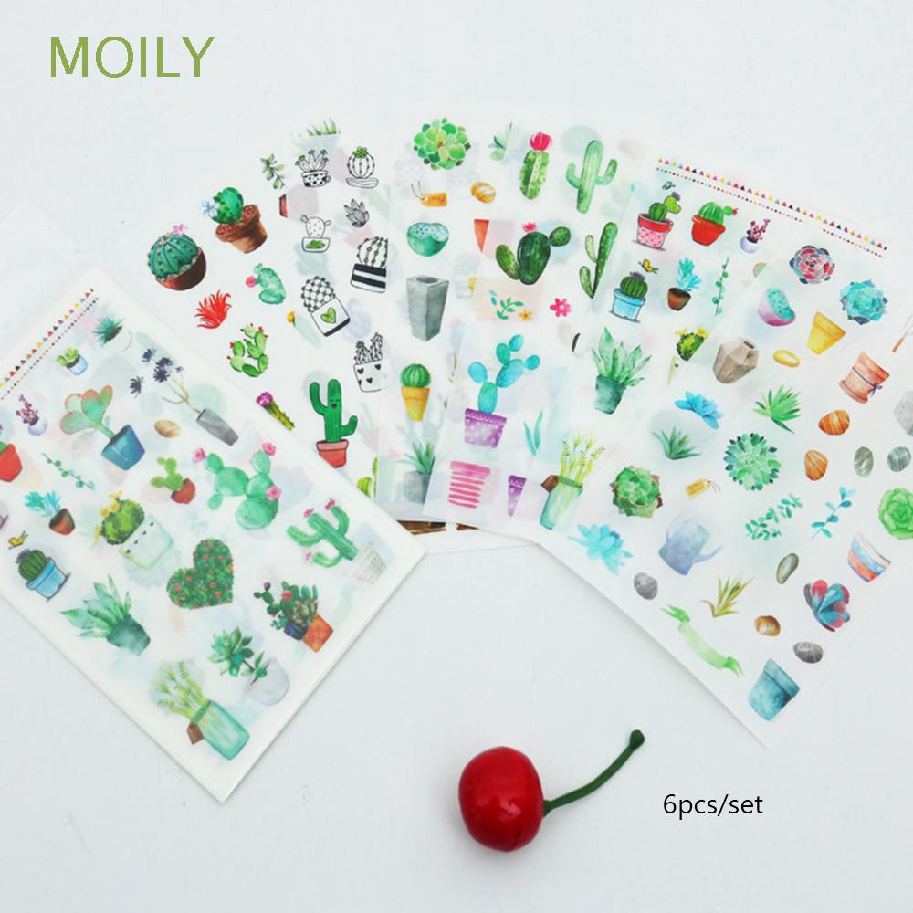 Set 6 miếng sticker hình cây xương rồng dễ thương trang trí nhật ...