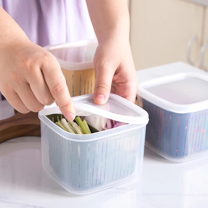 Hộp đựng thực phẩm rau củ quả có nắp đậy kín tiện dụng cho nhà bếp