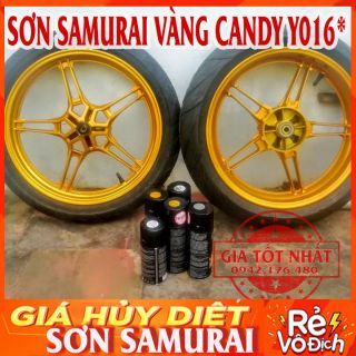 COMBO 4CHAI 4 BƯỚC SƠN SAMURAI MÀU VÀNG CANDY Y016