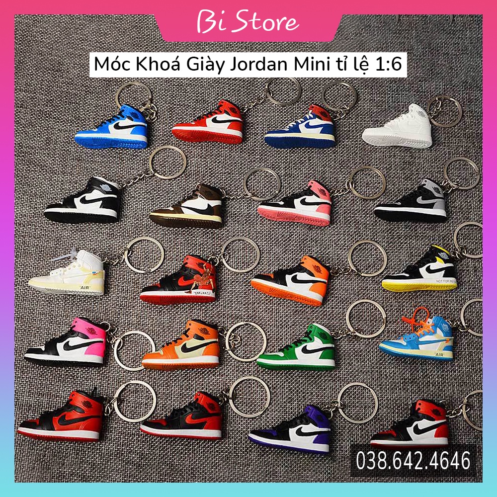 [𝗧𝗮̣̆𝗻𝗴 𝗸𝗲̀𝗺 𝗯𝗼𝘅] Móc khoá giày Njce J0rdan - Mô hình giày sneaker 3D mini [𝘁𝗶̉ 𝗹𝗲̣̂ 𝟭:𝟲] [𝗮̉𝗻𝗵 𝗰𝗵𝘂̣