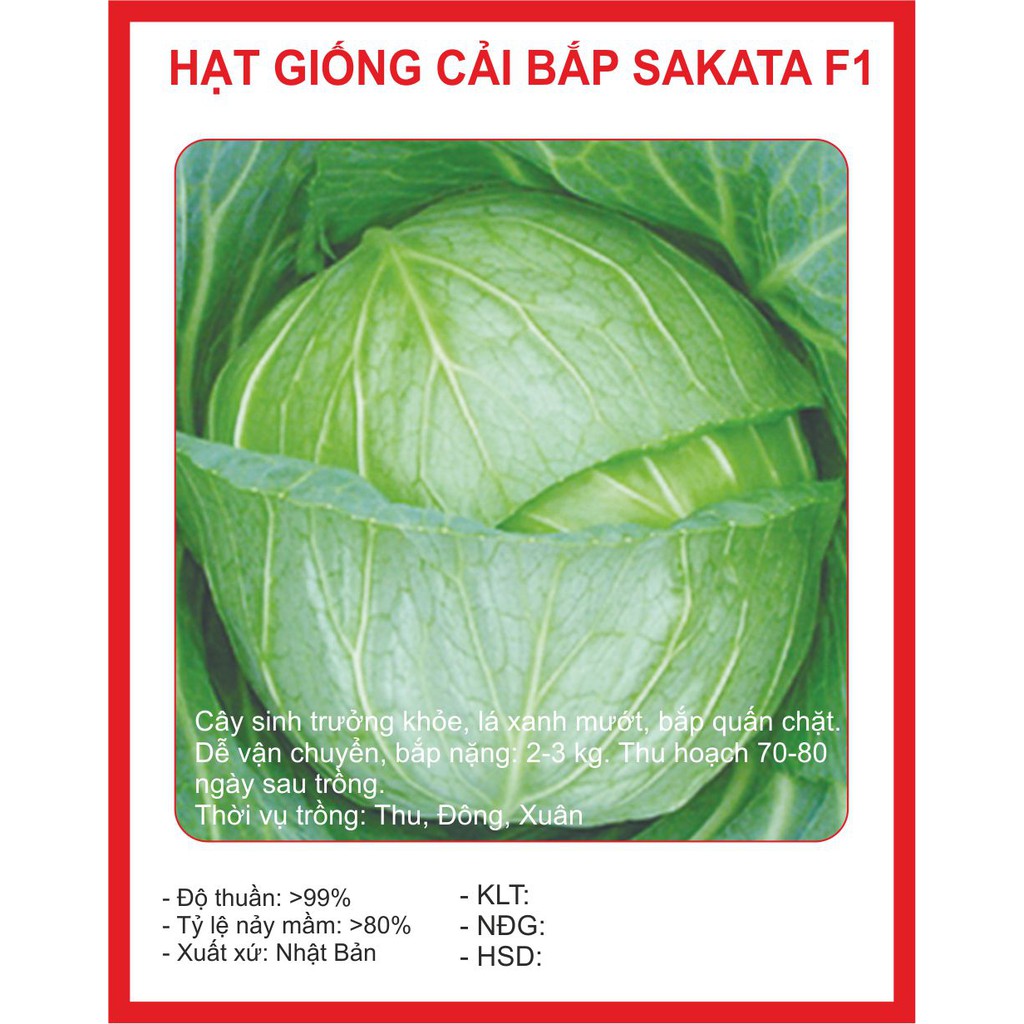 Hạt Giống bắp Cải Sakata - 0.2gr