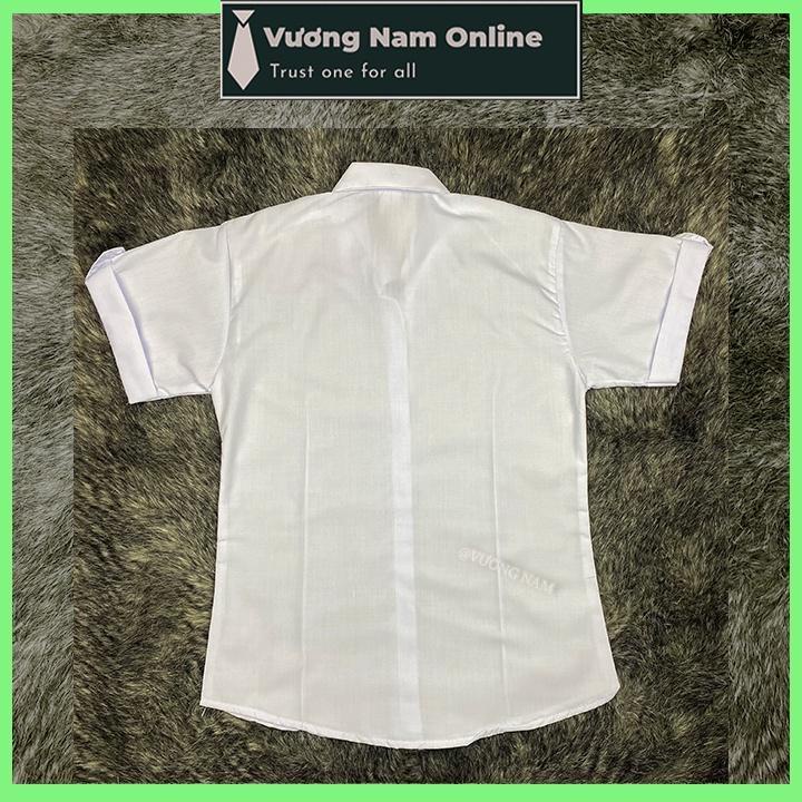 Áo sơ mi nữ trắng đi học sinh tay NGẮN DÀI vải kate tốt cấp 1 2 và 3 hàng tiêu chuẩn vạc bầu