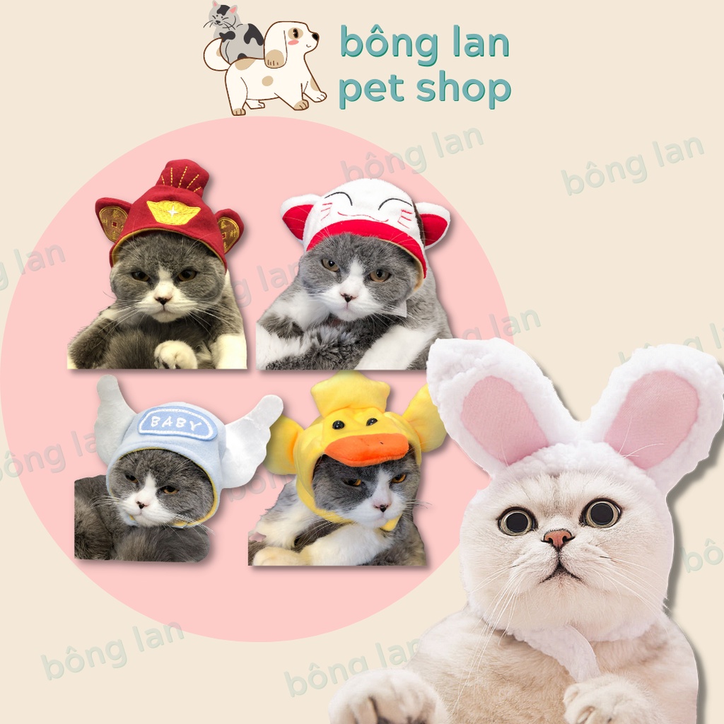 Mũ tai thỏ cho chó mèo giữ ấm tai cho thú cưng