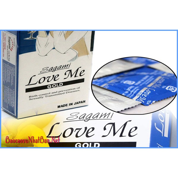 Bao Cao Su SAGAMI LOVE ME GOLD Siêu Mỏng Chính Hãng Nhật Bản - Hộp 10c