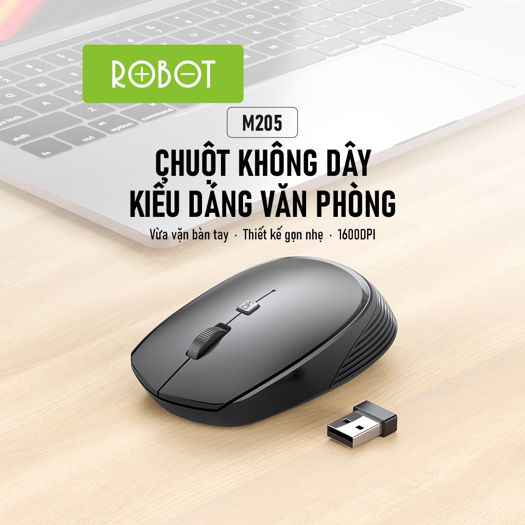 Chuột Không Dây Robot M205 Kết Nối USB Thiết Kế Kiểu Dáng Văn Phòng Nhỏ Gọn Tiện Dụng