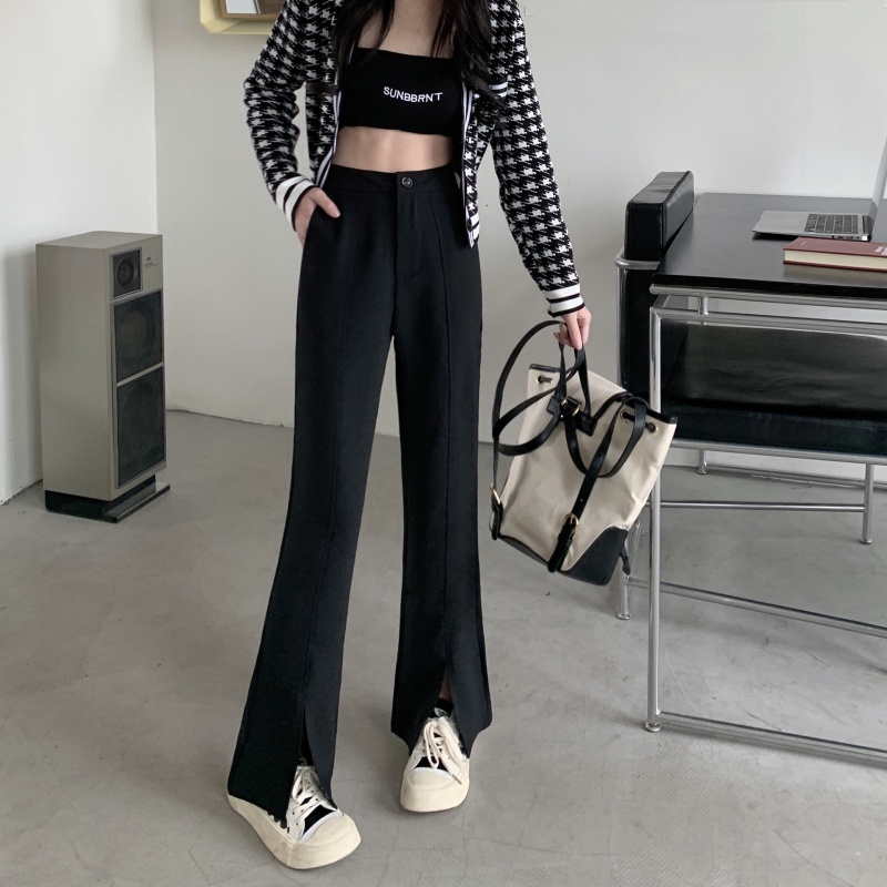 QADCOL Quần Dài Lưng Cao Màu Sắc Thanh Lịch Cho Nữ