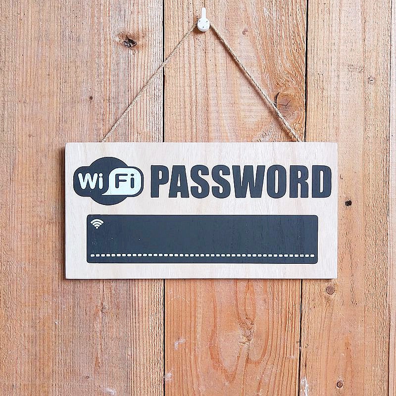 Bảng gỗ handmade Wifi Password trang trí treo tường