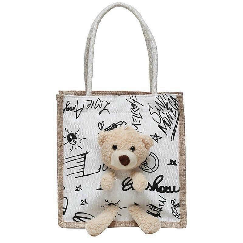 [Mã WAMT2405 giảm 10K đơn 0K] Túi cói mini kèm gấu teddy siêu xinh | BigBuy360 - bigbuy360.vn