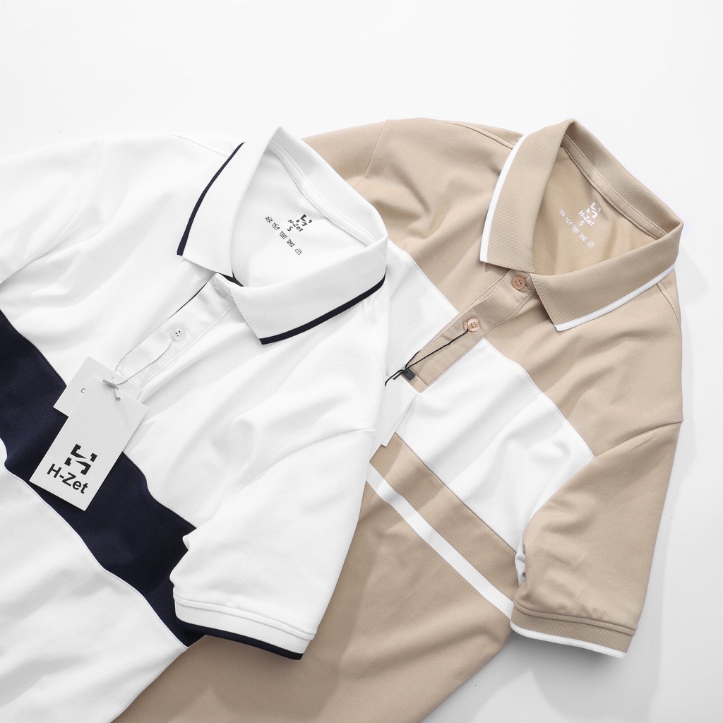 Áo Polo Nam Cổ Bẻ Phối Ngang H-Zet - Vải Polo Cá Sấu Cao Cấp