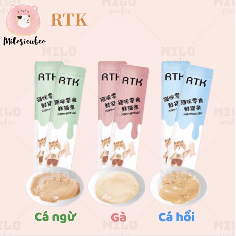 Súp thưởng RTK vị gà, cá hồi, cá ngừ cho Mèo - 12G 🐱