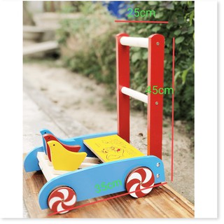 [Cao Cấp] Xe Tập Đi Bằng Gỗ Cho Bé - Xe Tập Đi Bằng Gỗ 3 Con Chim
