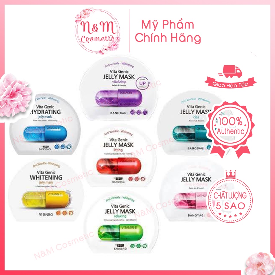 Mặt Nạ Banobagi Vita Genic Jelly Mask 30g & Vita Cocktail 30g, Stem Cell 30g