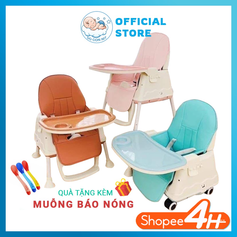 [Tặng muỗng báo nóng] Ghế Ăn Dặm Đa Năng Hanbei Chính Hãng Đầy Đủ Phụ Kiện Đệm Bánh Xe Gấp Gọn