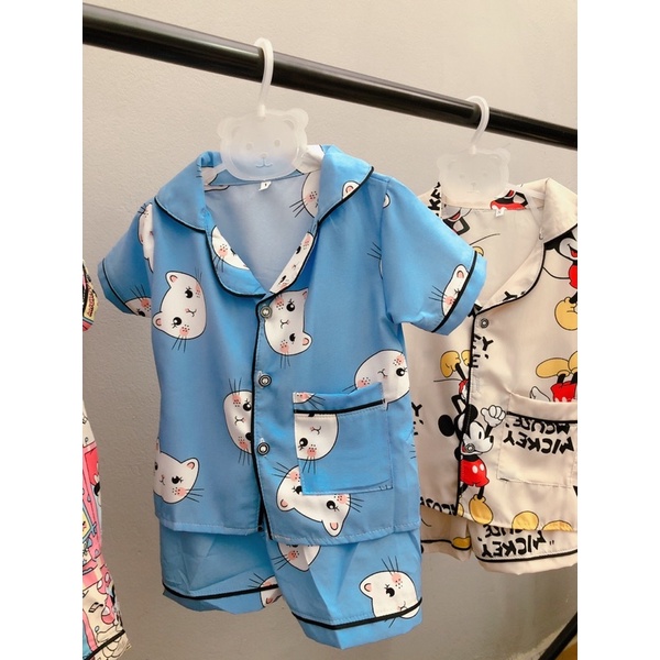 Pijama cho bé Thô lụa mịn đẹp họa tiết sắc nét chất liệu hút mồ hôi size 1-7 tuổi 6-30kg nhiều mẫu in