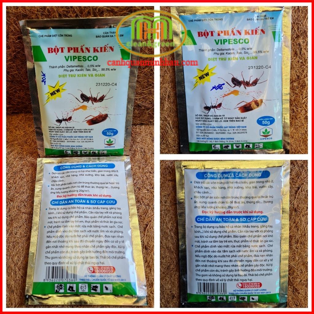 Chế phẩm diệt kiến gián sinh học, bột phấn kiến Vipesco 50gr