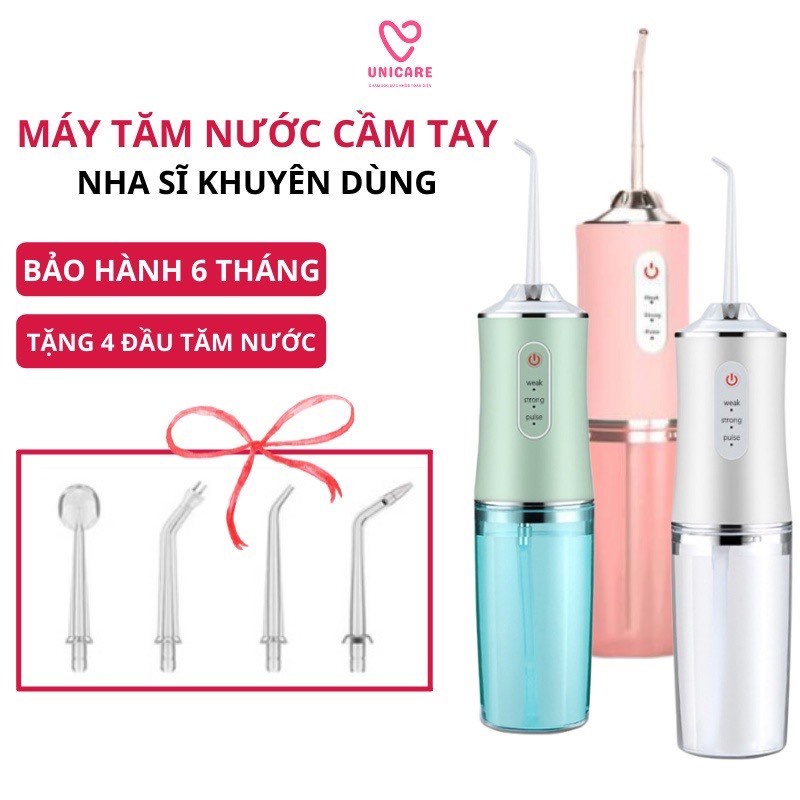 Máy Tăm Nước cầm tay cao cấp - Tăm nước vệ sinh răng miệng công nghệ Châu Âu - 3 chế độ xịt mạnh mẽ