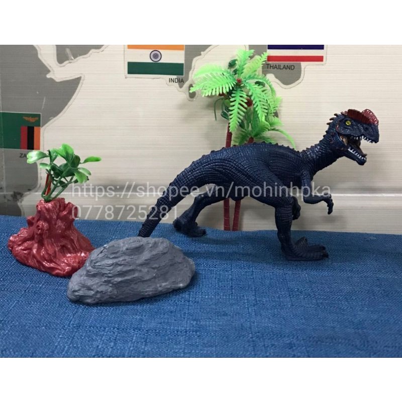 Đồ chơi set mô hình khủng long gập được hàm allosaurus, carnotaurus, dilophosaurus, kentrosaurus kèm phụ kiện, nhựa đặc