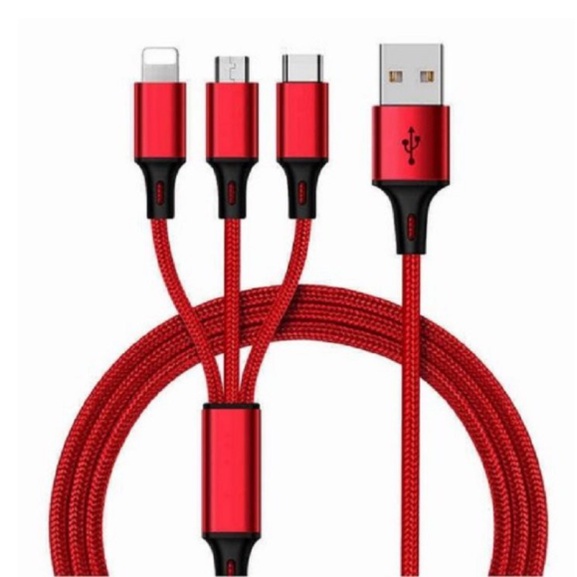 Cap Sạc Nhanh 3 Đầu Đa Năng, Micro Type C Lightning, Sạc Nhanh Hiệu Quả Dùng Cho Tất Cả Các Loại Điện Thoại