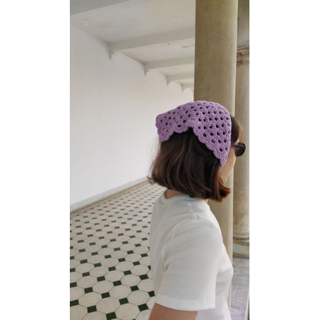 Làm theo yêu cầu) KHĂN BANDANA LEN ĐỘI ĐẦU HANDMADE