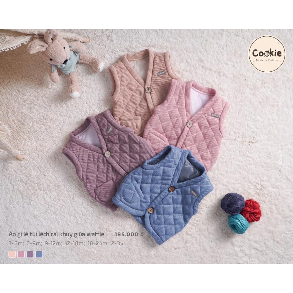 COOKIE Áo gile dày dặn trần bông và nỉ lông ấm áp cho bé trai bé gái