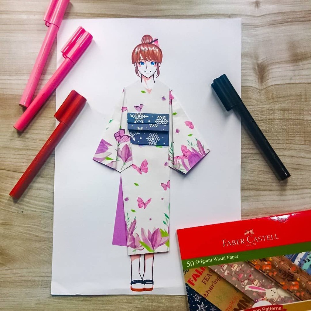 XẤP 50 TỜ GIẤY NGHỆ THUẬT ORIGAMI WASHI FABER CASTELL