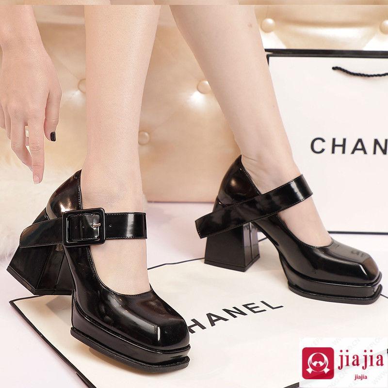 Giày Cao Gót Quai Da Đế Dày Chống Thấm Nước Phong Cách Loli Nhật Bản Thời Trang Xuân Thu Dành Cho Nữ 2022