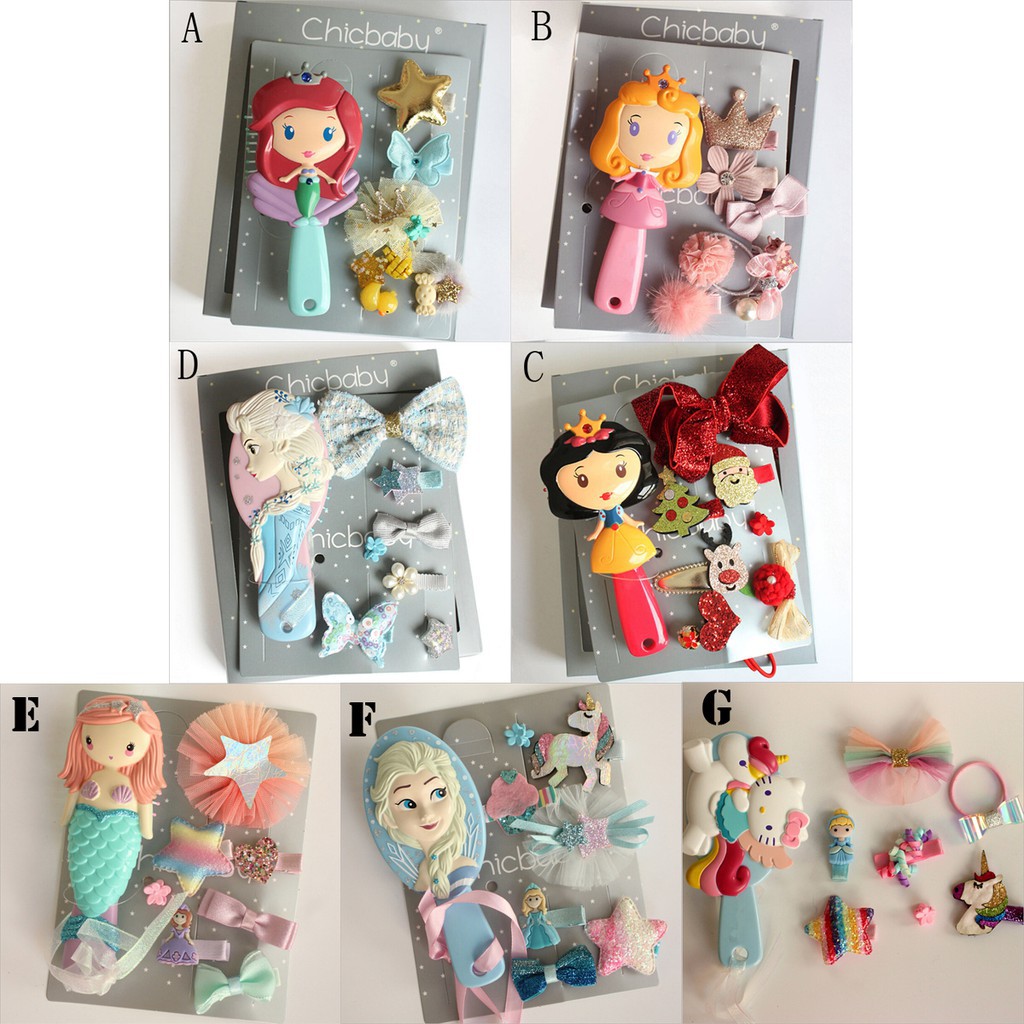 Set kẹp tóc và lược phụ kiện kiểu dáng hoạt hình xinh xắn dành cho nữ