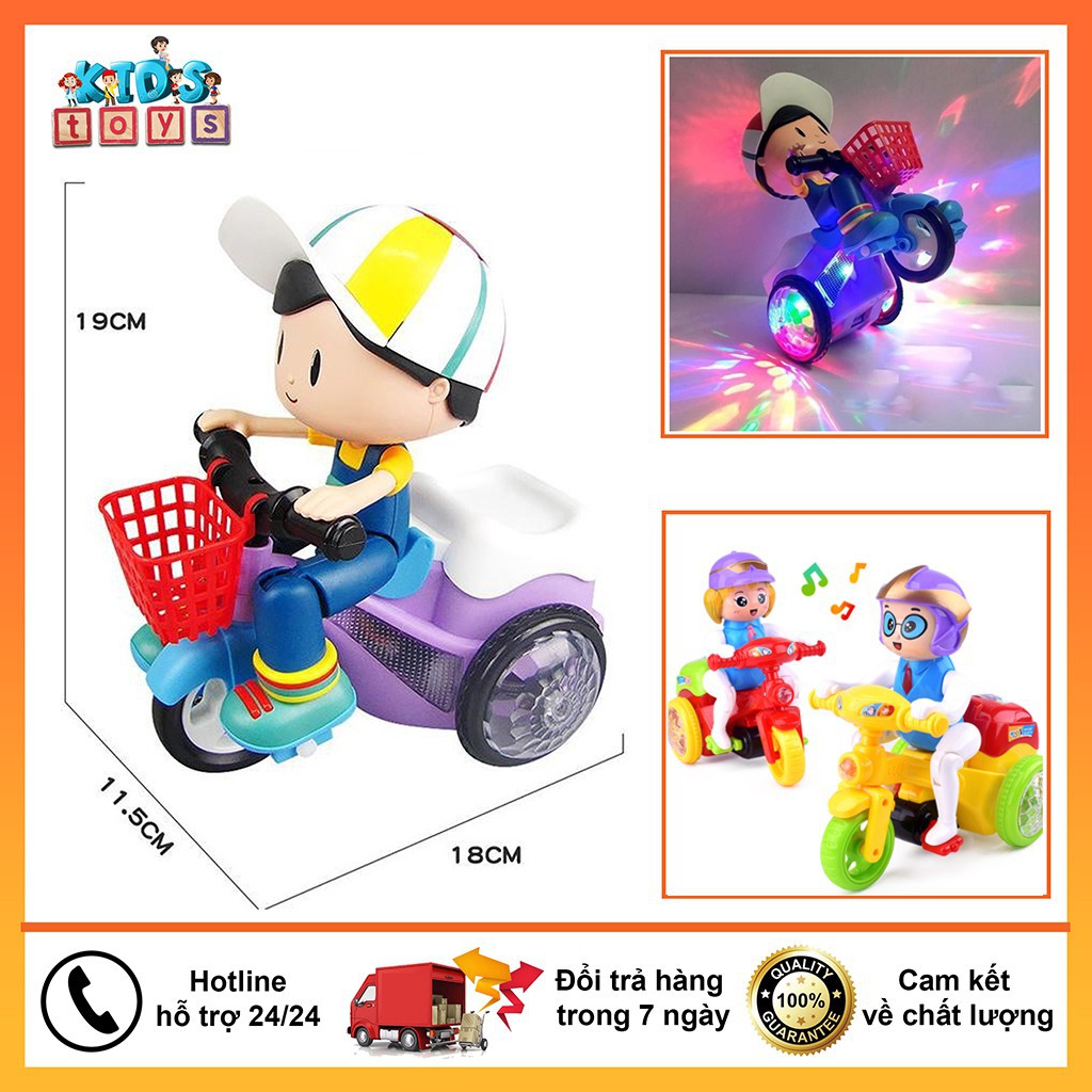 Đồ Chơi Cậu Bé Đạp Xe Shipper Xoay 360 Độ, Chất Liệu Nhựa PVC Cao Cấp, Món Quà Ý Nghĩa Dành Cho Bé