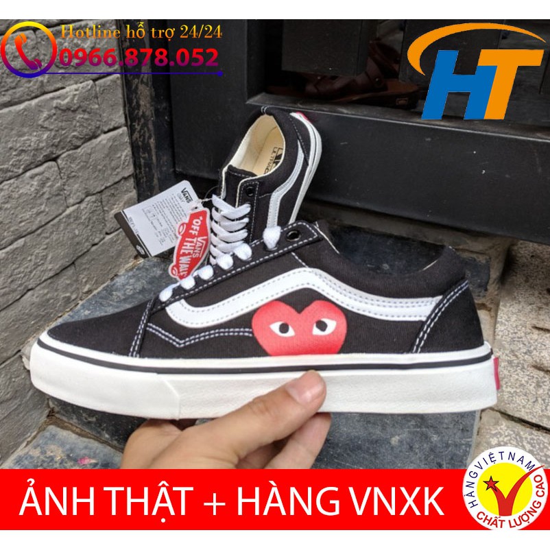 XIÊU ⚡Giày vans old skool đen trắng hình trái Tim | Full box nhé | < 2020 new new tt