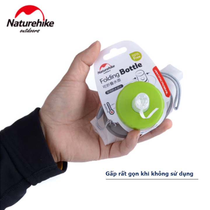 Bình nước gấp gọn Nature Hike NH61A066-B dung tích 750ml