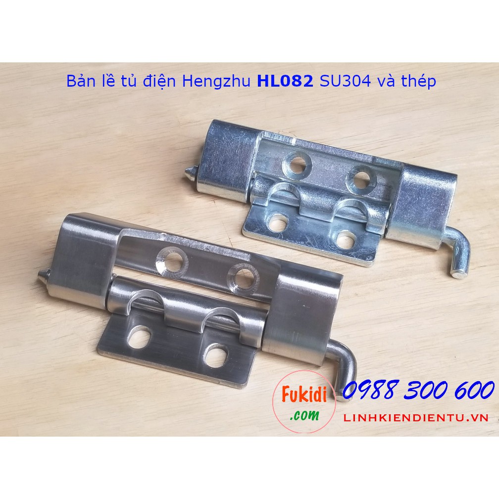 Bản lề tủ điện Hengzhu HL082 chất liệu inox 304 và thép mạ kẽm chiều dài 90mm