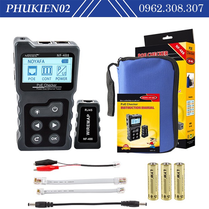 Máy Test Và Kiểm Tra Tín Hiệu Cáp Mạng POE NOYAFA NF-488