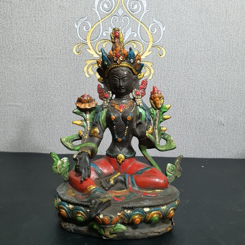 Tượng Phật Mật Tông NGÀI HOÀNG THẦN TÀI và VĂN THÙ SƯ LỢI BỒ TÁT và TARA TRẮNG bằng đồng sưu tầm