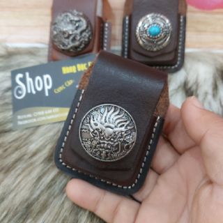 Bao da đừng bật lửa Zippo hàng cao cấp da thật 100%