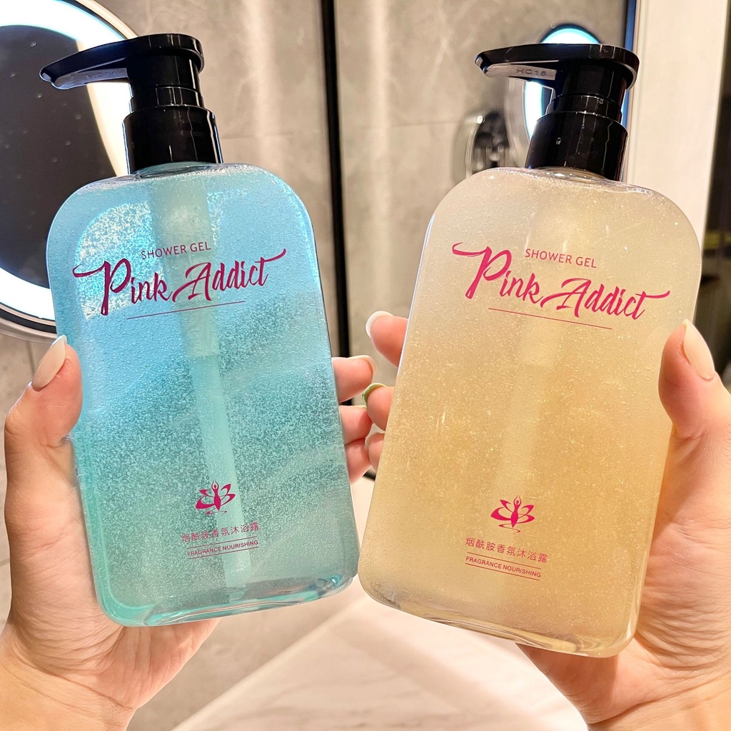 Sữa tắm hương nước hoa Pink Addict 400ml lưu hương lâu, Sữa tắm nội địa Trung tự pha Pink Addict trắng da dưỡng ẩm