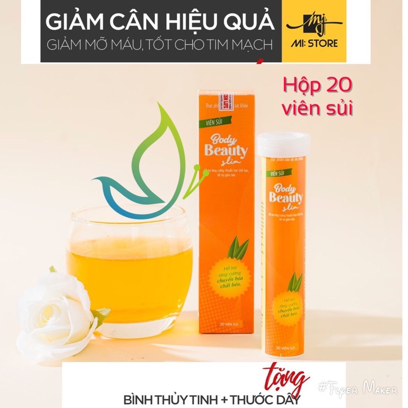 Viên sủi giảm cân body beauty slim giảm cân nhanh - hộp 20 viên