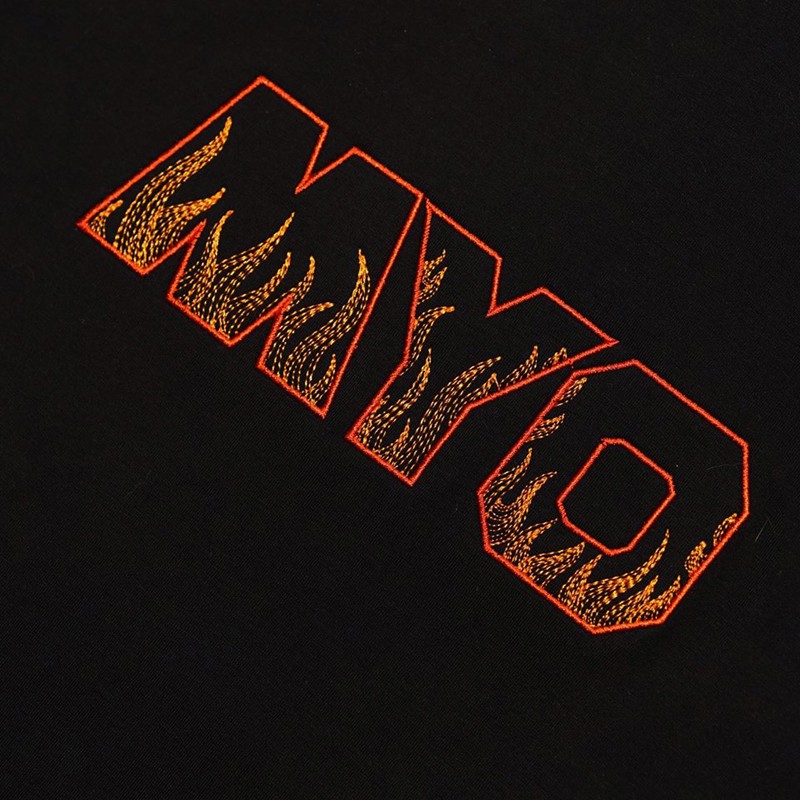 Áo Thun Nam Cao Cấp MYO Vải Cotton Thêu Lửa 200