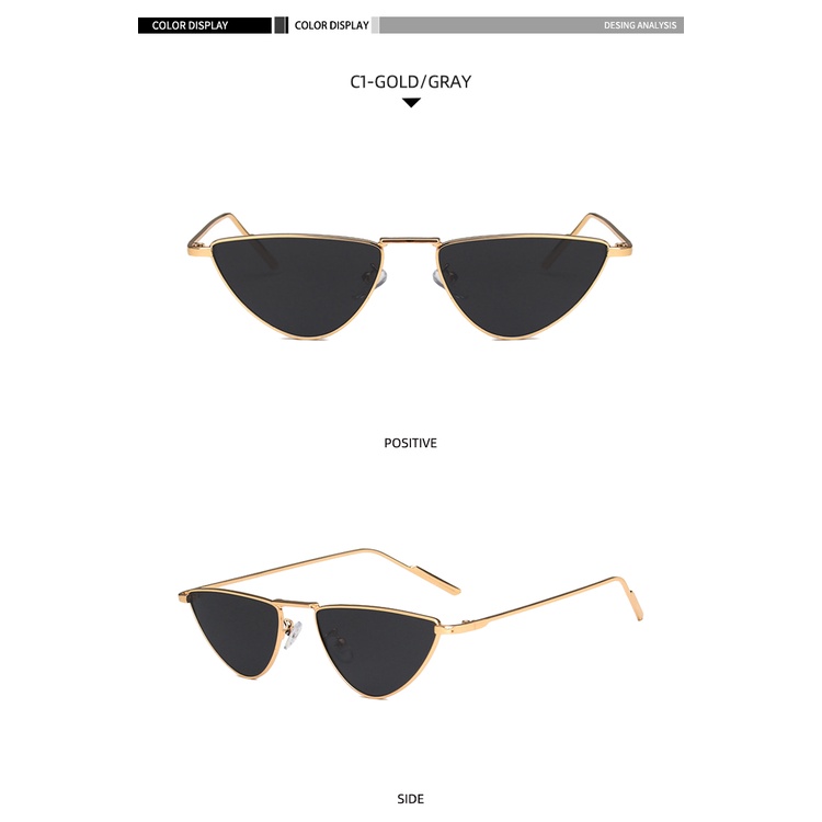 Kính mát gọng kim loại hình tam giác thời trang 2021