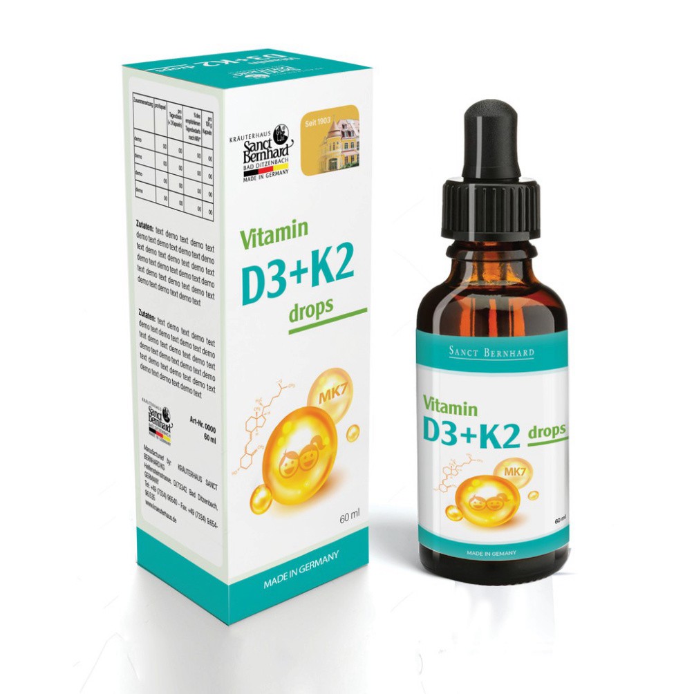 Vitamin D3 K2 Mk7 Chính Hãng Sanct Bernhard 20Ml Tăng Cường Hấp Thu Canxi  Phát Triển Chiều Cao Tối Đa | Shopee Việt Nam