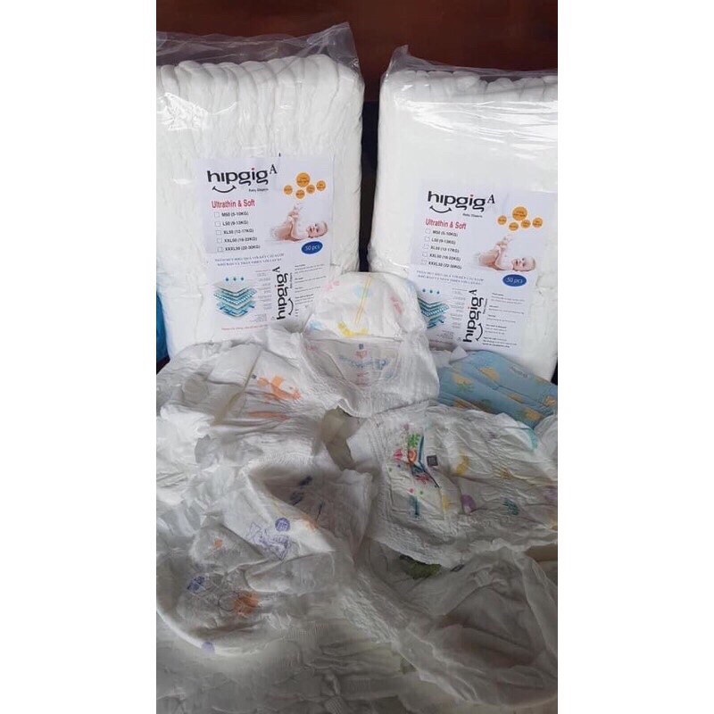 Combo 100 Bỉm Quần Hipgig A Size 100M 100L 100XL 100XXL 100XXXL